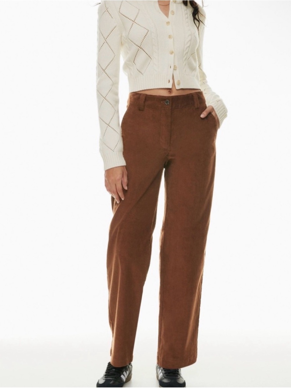 Aritzia Sunday Best Jaden Pants in Cognac Womens Size 10 High Rise Straight Leg